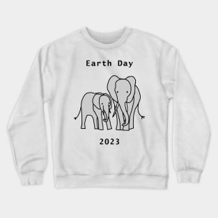 Earth Day 2023 Elephants Crewneck Sweatshirt